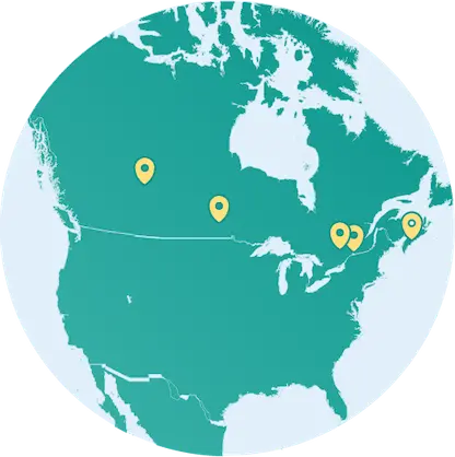 world map with location pins